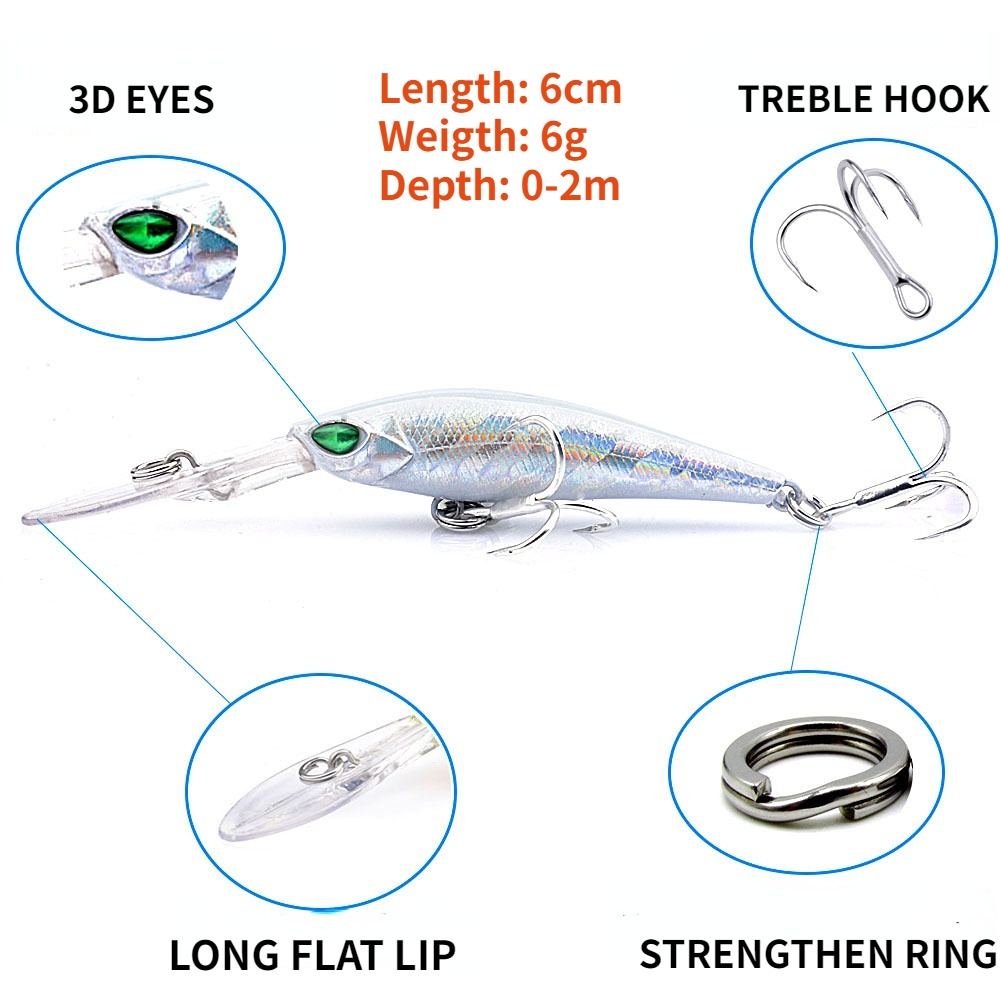 Umpan Casting 9cm/6g Ikan Kecil Lure Tembakan Panjang Penuh Air Umpan Pancing Umpan Keras