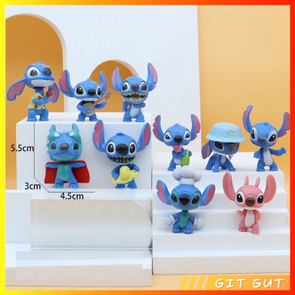 Figure Pajangan Miniatur Cake Topper 10 pcs Disney Lilo &amp; and Stitch