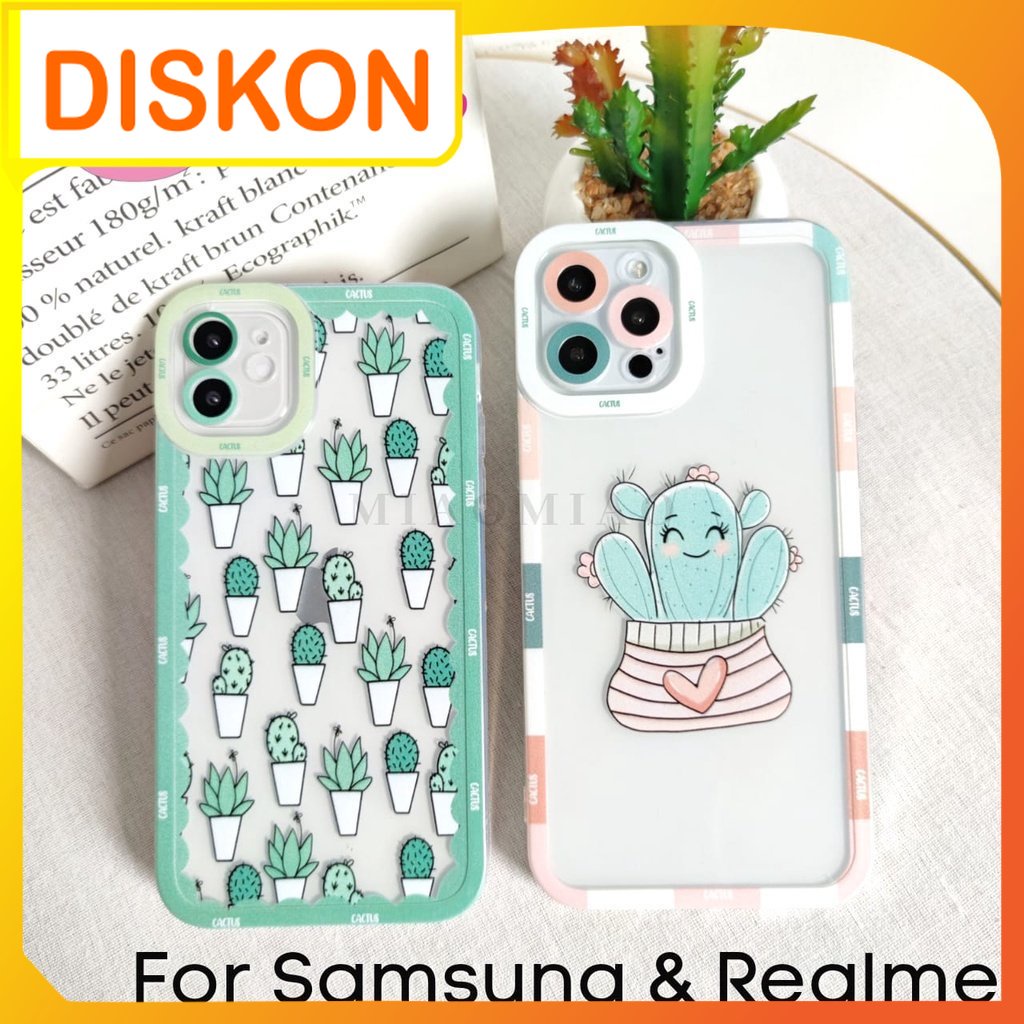 Softcase Casing Case Motif KAKTUS For HP SAMSUNG & REALME J2 PRIME A03 A03S A22 4G M22 4G A32 4G A52
