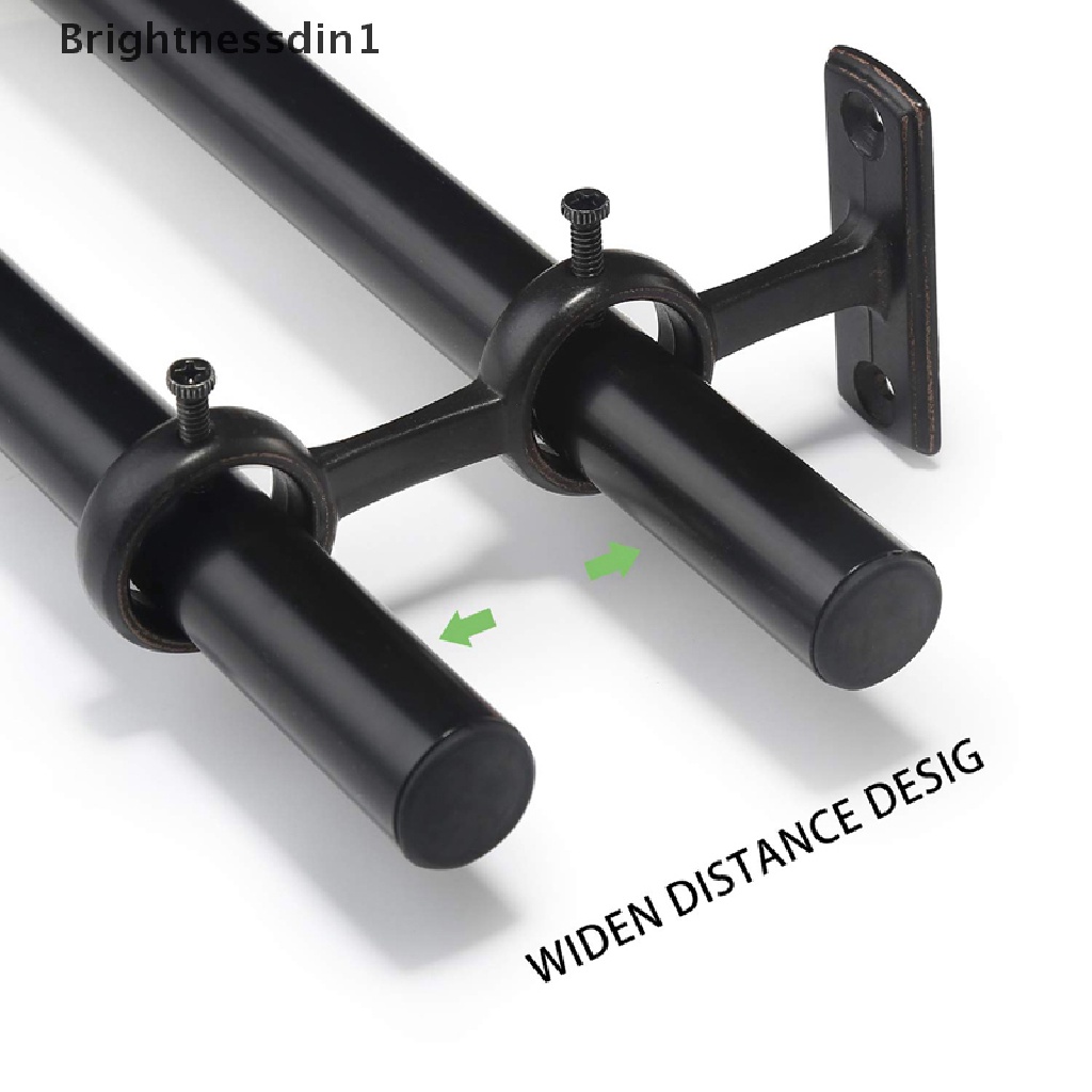 [Brightnessdin1] Batang Gorden Holder Double Rod s Kait Untuk Ruang Tamu Kamar Tidur Batang Gorden Butik