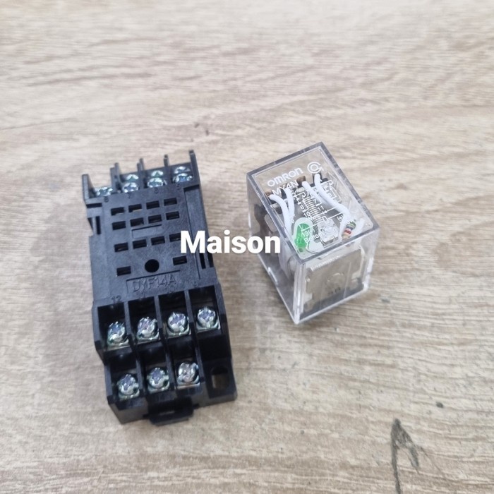 Omron Relay MY4N 12VDC + socket / my4n 12v dc - relay saja