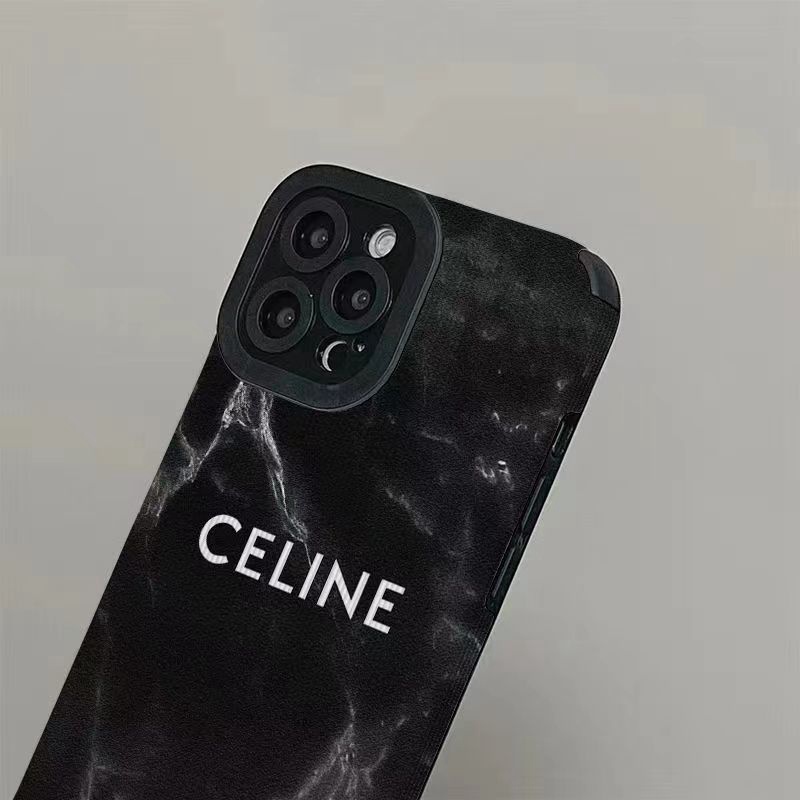 Fashion！Black Marble CELINE Soft Case iP iPhone 7 8 Plus SE 2020 X XR XS Max 11 12 13 14 Pro Max FTD Stripe Casing Apple