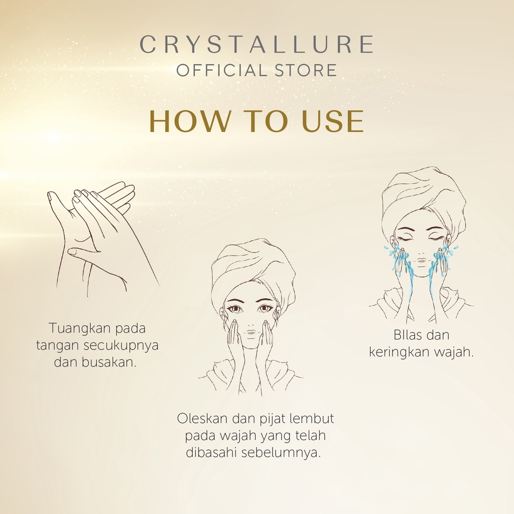 Crystallure by Wardah Moisture Rich Cleansing Foam 100ml - Pembersih wajah anti-aging yang melembabkan