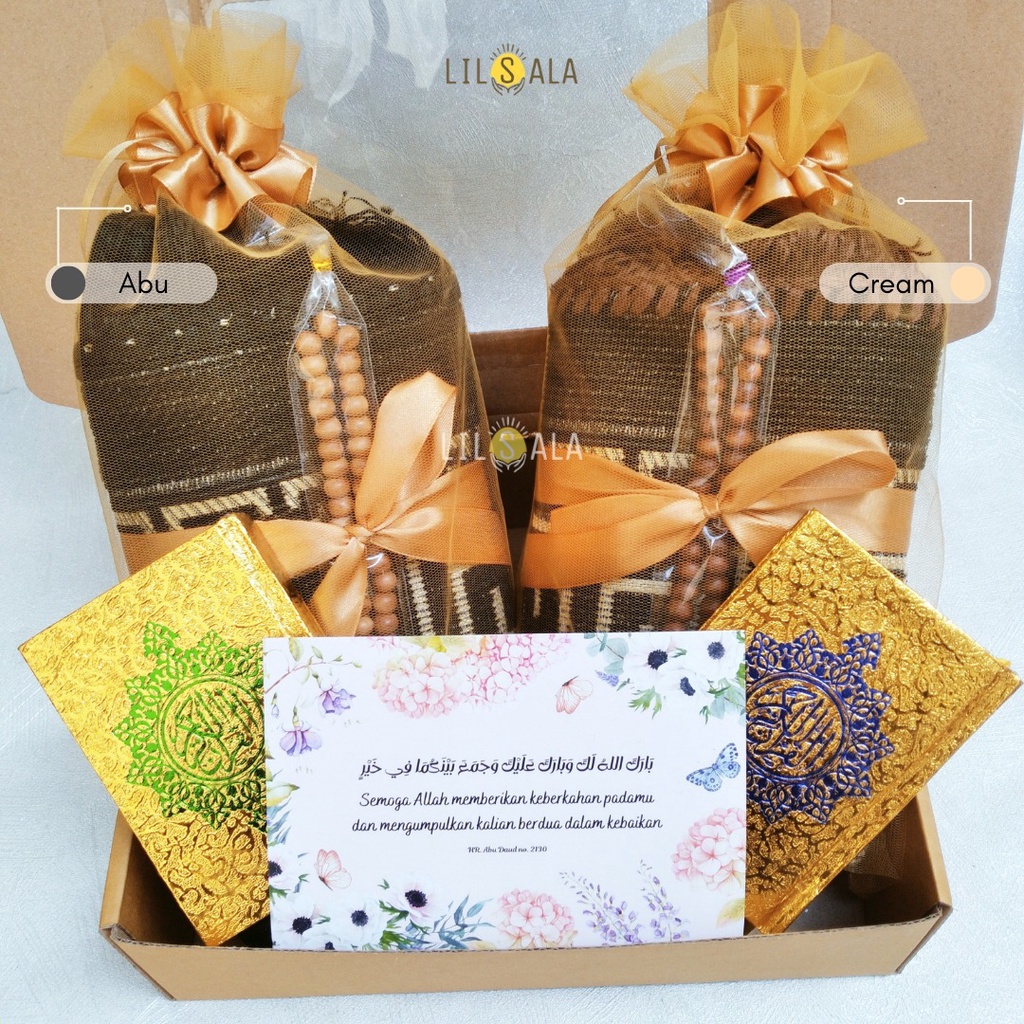 [PKP] Paket Kado Pengantin Hampers Pernikahan Kado Pernikahan Sajadah Turki Couple + Al Quran saku + free tasbih Packing Box Hadiah Wedding