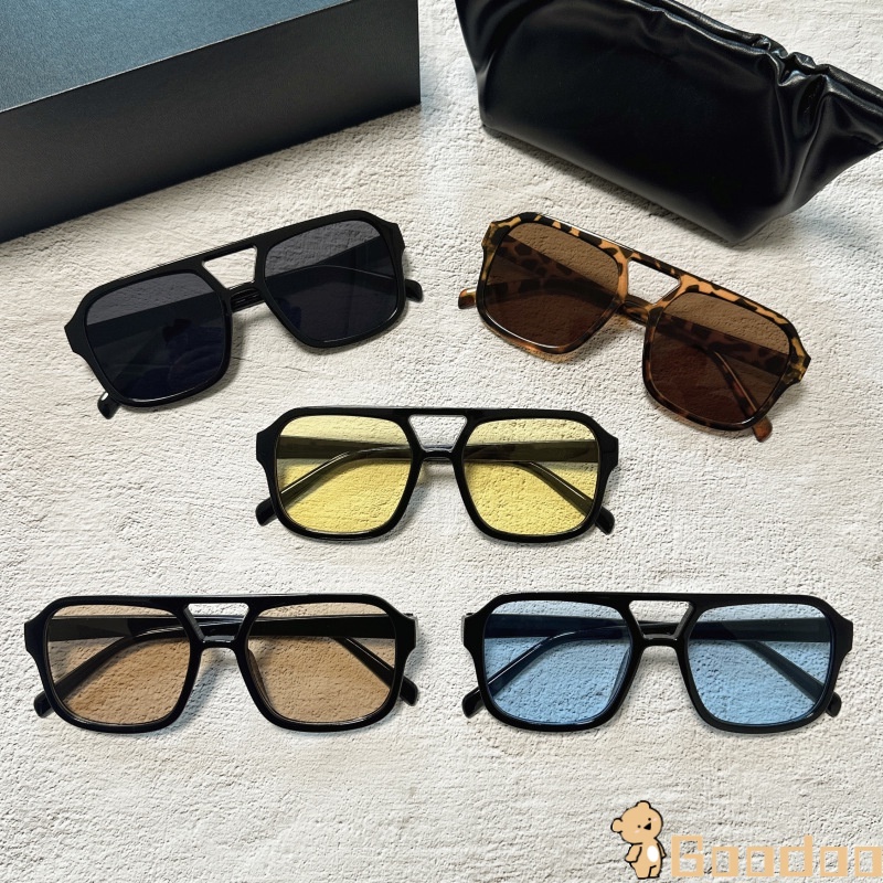 【Ready Stock】2022 Kacamata Hitam Aviator Retro Klasik Frame Kotak Besar Anti UV Untuk Wanita Sunglasses-Doo