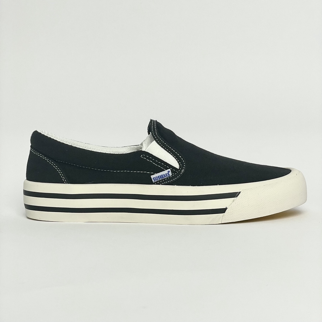 SIDSNEAKS Sepatu Slip on Exelas Black White DX Original