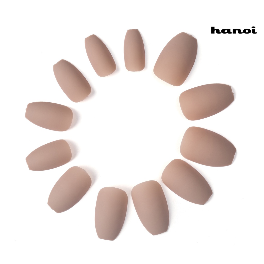 Hi 24Pcs Kuku Palsu Ultra-Tipis Yang Dapat Dilepas Tekstur Matte Warna Hidup Tidak Dapat Pecah Dipakai Tekan Pada Kuku Palsu DIY Alat Manikur Perlengkapan Kuku