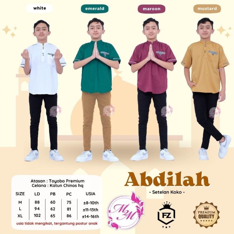 ABDILAH SET Koko By M2M | Setelan Koko+Celana Anak