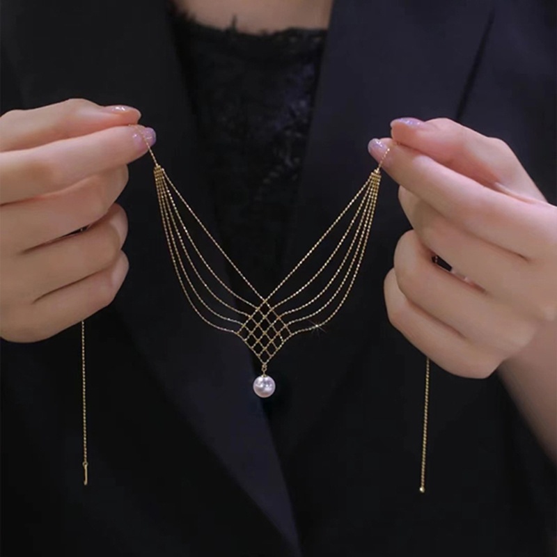 Siy Multi-Layer Rantai Chokers Mutiara Liontin Kalung Wanita Kalung Perhiasan Pesta
