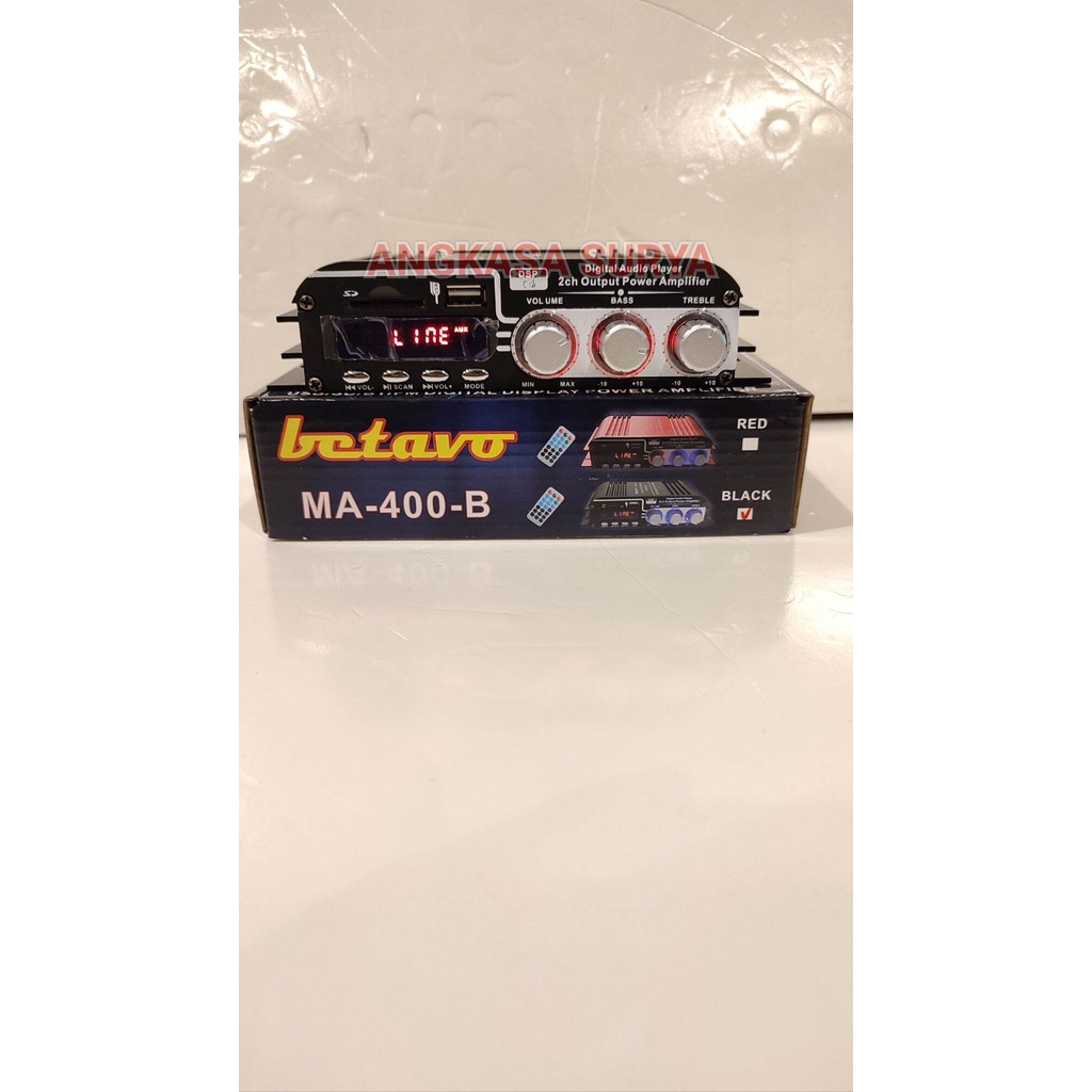 Ampli Mini Betavo Ma400B / Ma 400B Amplifier Karaoke Ma 400 B Usb Bluetooth Dc 12 V