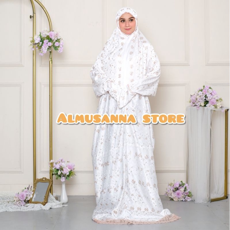 [New Arrival] Mukenah Lebaran Mukena Terusan Sutra Paris Milo Bordir Free Ongkir G96 / Mukena Dewasa