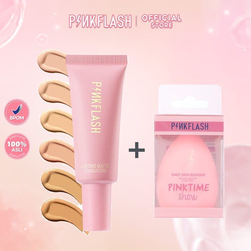 [BPOM&amp;ORI] PINKFLASH Foundation Matte Full Coverage Tahan Lama Mengontrol Minyak Untuk Makeup 6 Colors