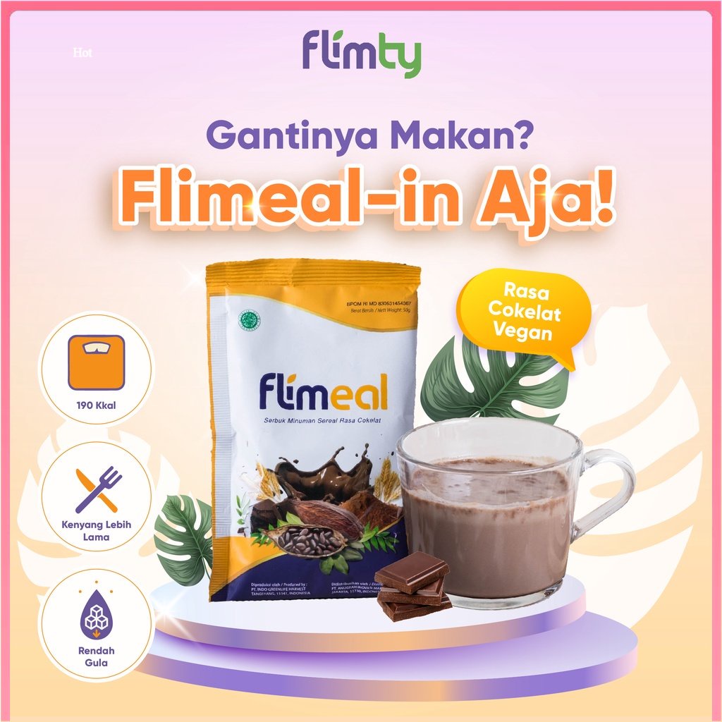 Flimeal (Meal Replacement) - 1 sachet - Coklat Vegan Surabaya