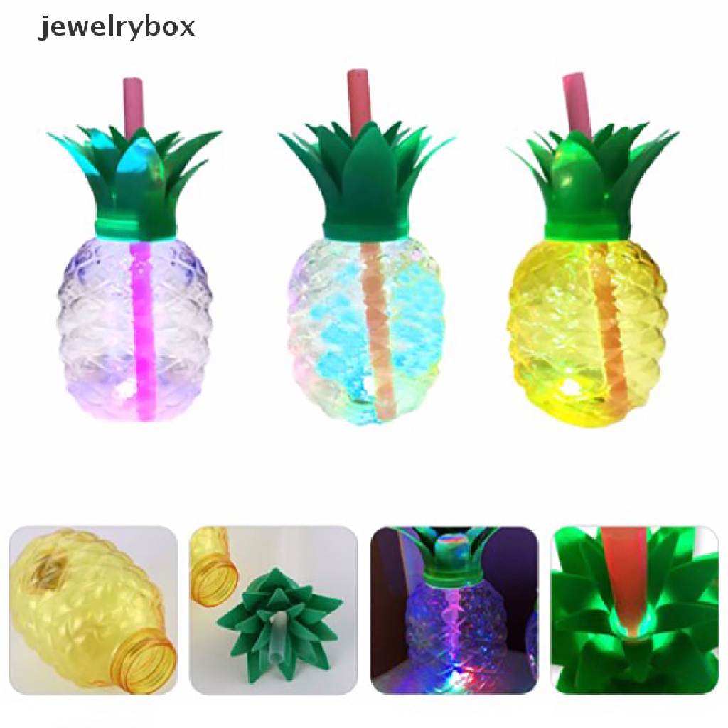 [jewelrybox] Spring Strawberry Straw Botol Air portable Nanas Gelas Plastik Untuk Musim Semi Pernikahan Baby Shower Pesta Ulang Tahun Desktop Decor Butik