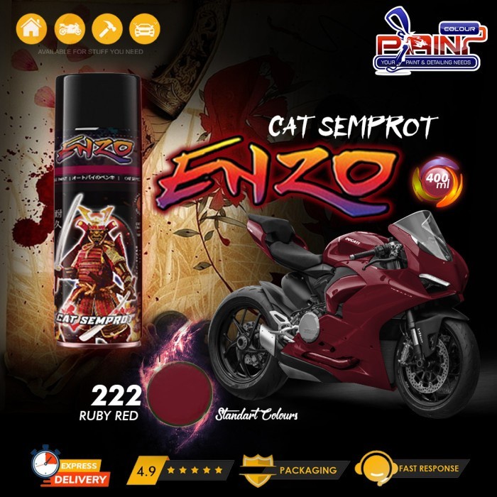 Cat Semprot ENZO 222 RUBY RED Bukan Samurai/Pylox Enzo Duco Premium