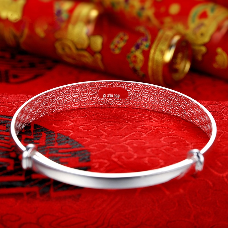 Goldkingdom Fashion Perhiasan Aksesoris Ready Stock 10mm Terbuka Dapat Disesuaikan Mobil Bunga Naga Dan Phoenix Gelang Vera Two-tone Gelang Hadiah Hari Ibu Perhiasan Untuk Ibu