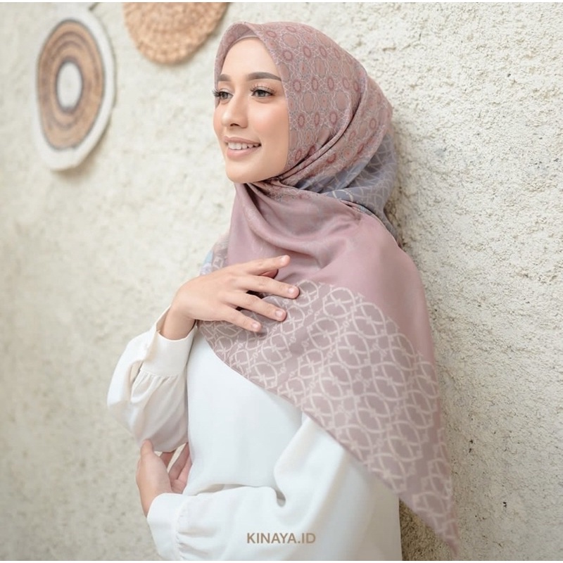HIJAB SEGIEMPAT LASERCUT Kinaya mocca MYLADY DEENAY VOAL