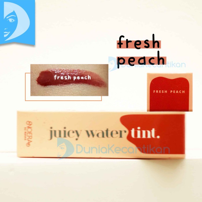 ⭐BISA COD⭐ Noera Juicy Water Tint Glossy Lip Stain Tahan Lama Noera - Fresh Peach