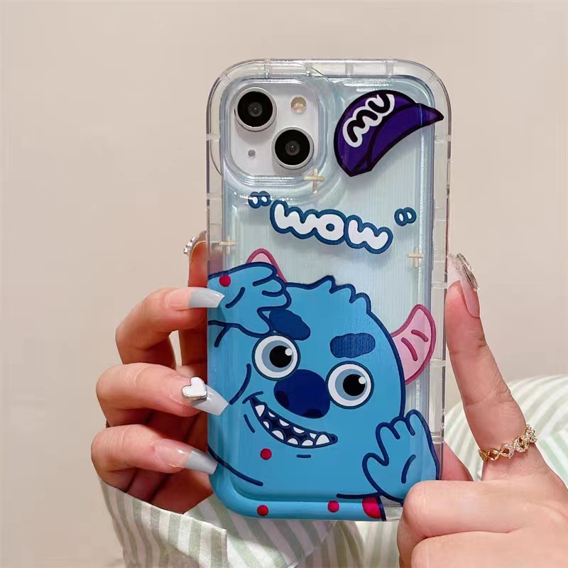 IPHONE Soft Phone Case Kompatibel Untuk Iphone14 13 11 12 Pro XS Max X Xr7 +8 Plus Cute Little Monster Casing Transparan TPU Silikon Shockproof Cover