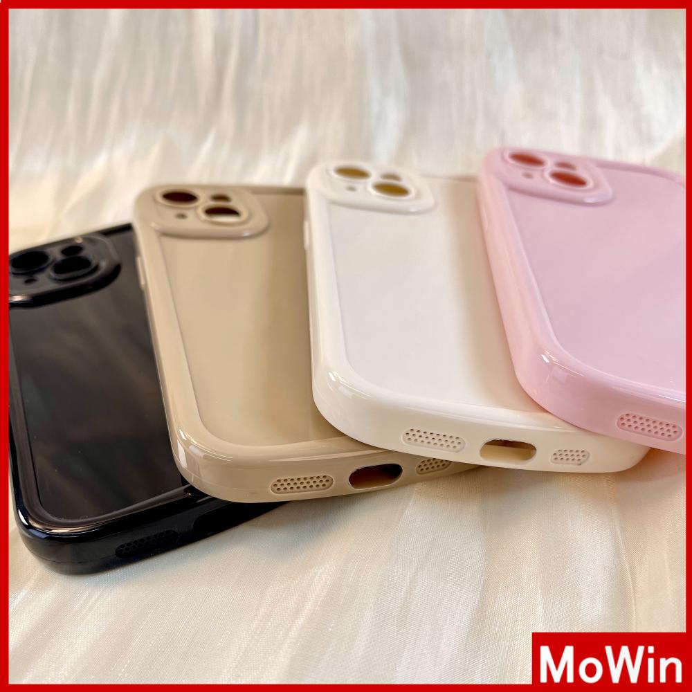 For iPhone 14 Pro Max iPhone Case Glossy Cream Gentle Cute Airbag Shockproof Cover Camera Protection Pink White Black Compatible with iPhone 13 Pro max 12 Pro Max 11 xr xs 7Plus