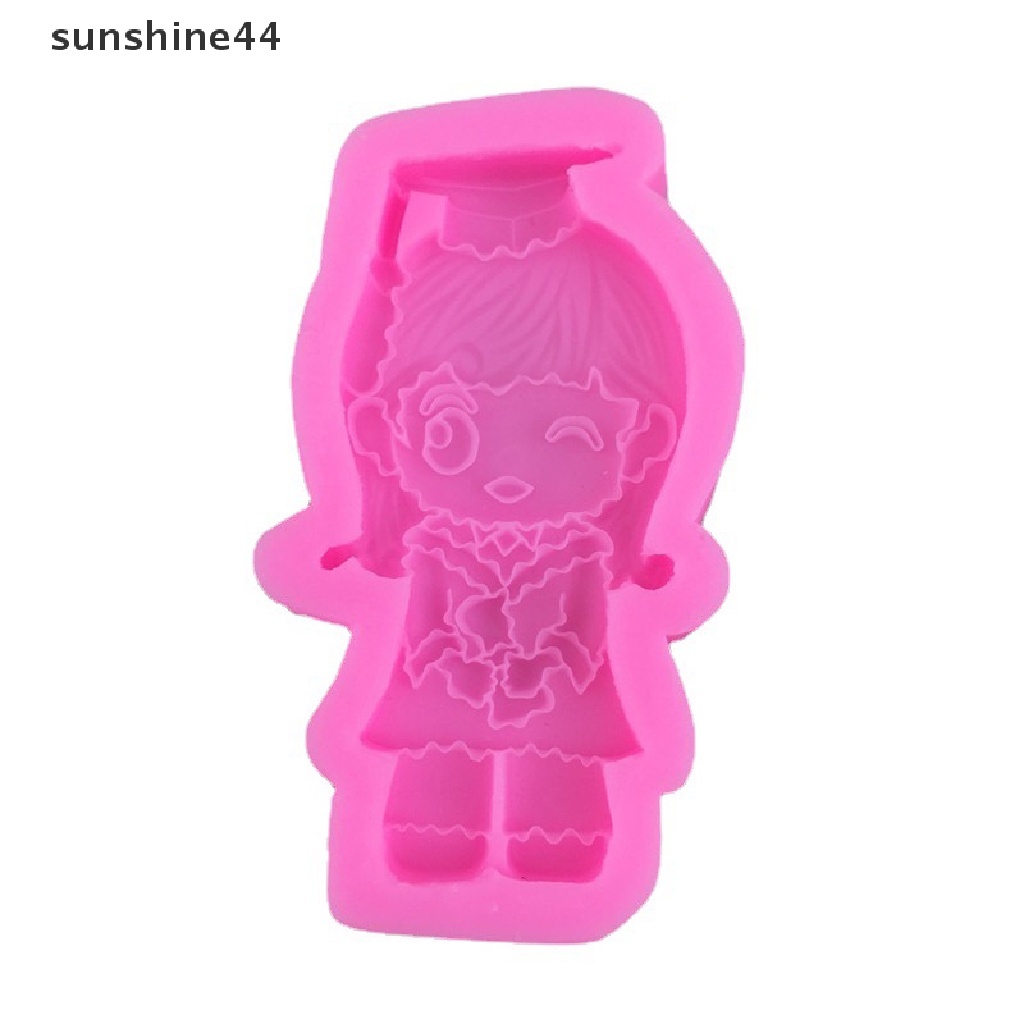 Sunshine Graduated Boy Girl Cetakan Silikon Fondant Coklat Telur Plester Decorag Tool ID