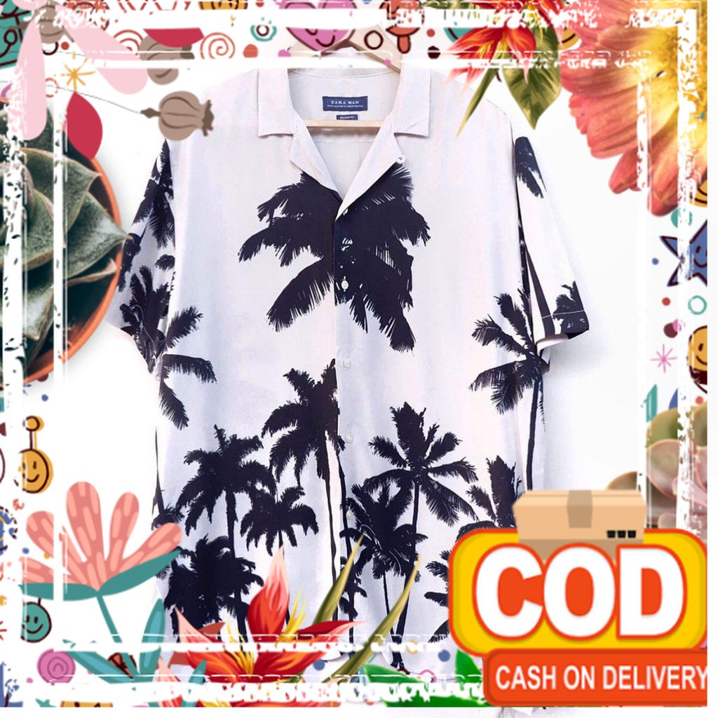 COD KEMEJA PRIA LENGAN PENDEK SURFING KEMEJA COWOK HAWAI DISTRO HEM PENDEK MOTIF / beach
