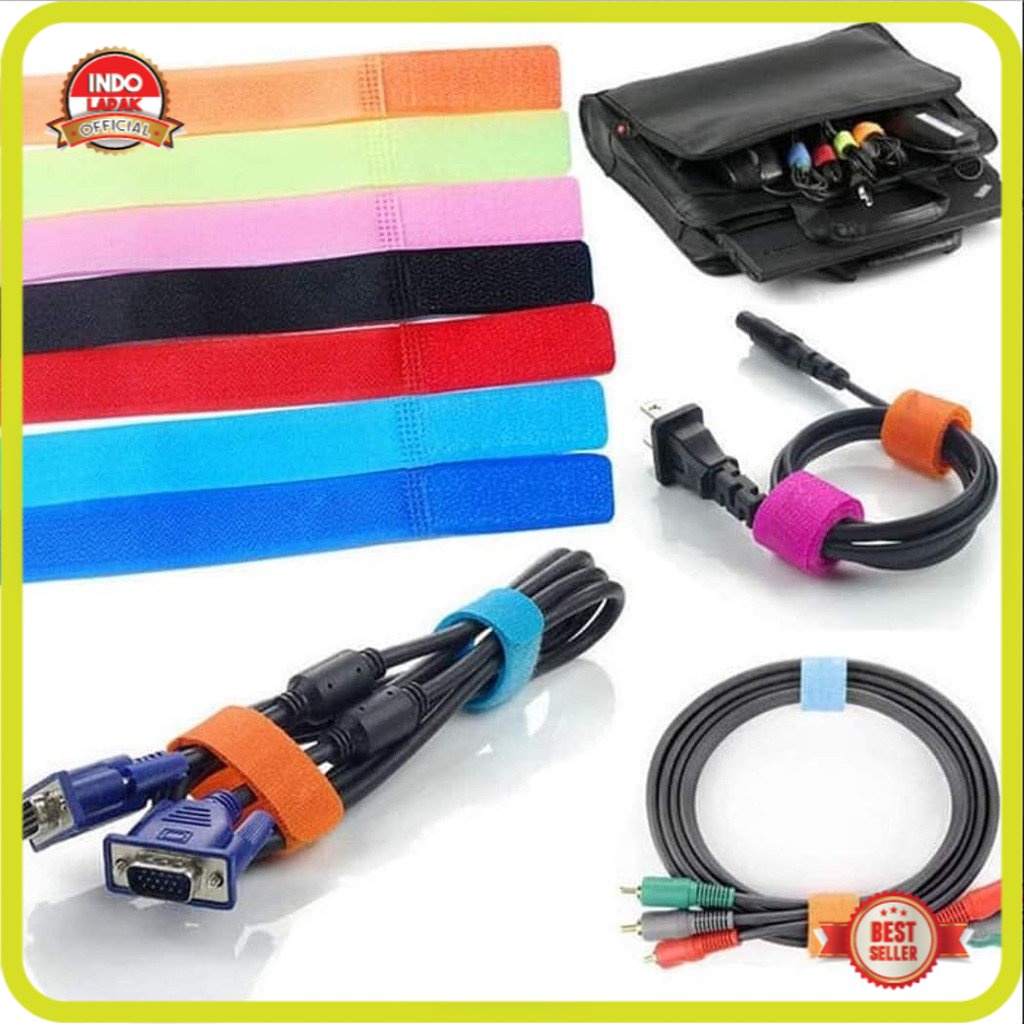 

INDOLAPAK- VELCRO KABEL STRAP Penjepit Kabel Organizer Velcro Strap Binder Cable Pengikat VELCRO KABEL STRAP