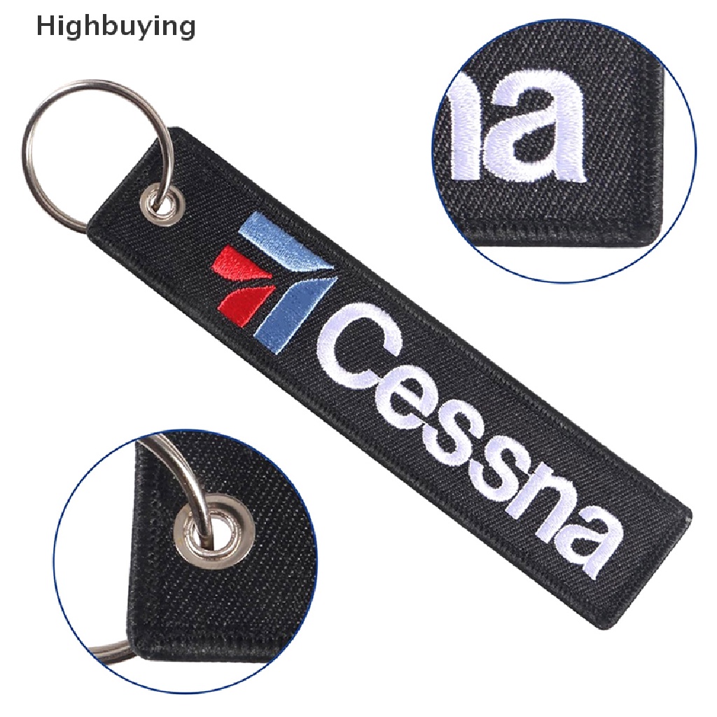 Hbid 1PC Huruf Cessna Boths Motif Bordir Gantungan Kunci Motor Key Ring Perhiasan Hadiah Aksesoris Glory
