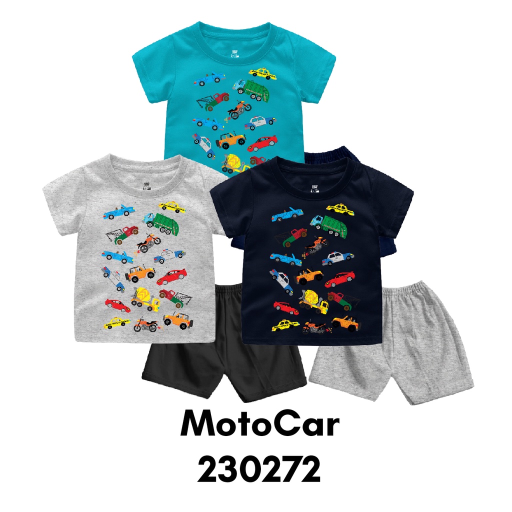 Setelan Bayi &amp; Anak Seamless Series MotoCar Usia 6 Bulan-8 Tahun Bahan Katun Combed 30s