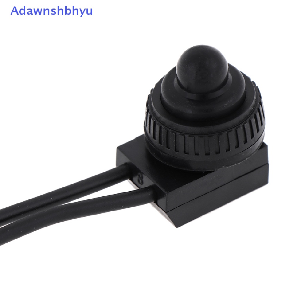 Adhyu 2PCS Saklar On-Off Tombol Tekan Tahan Air 12V Dengan Kawat Timbal 4 &quot;Hitam ID