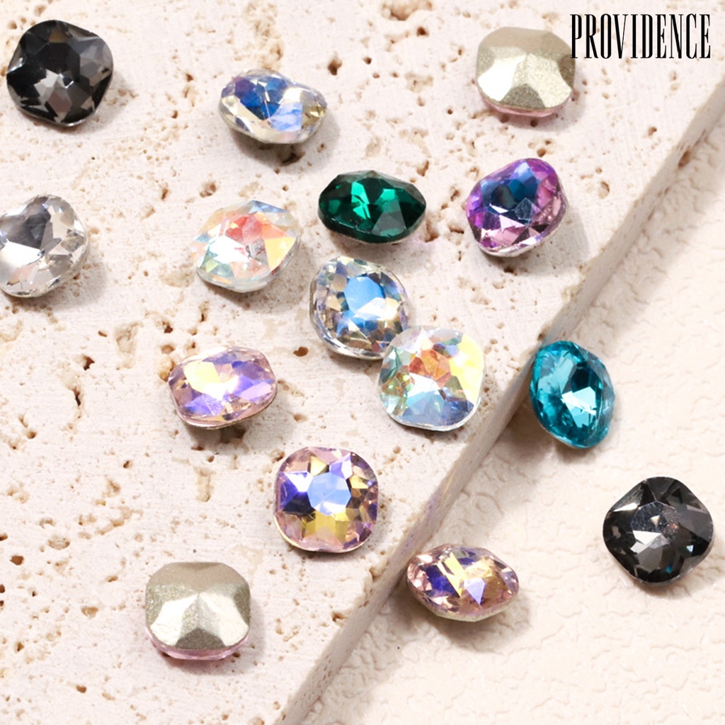 Providence 10Pcs Nail Art Decor Shining Stunning Efek Visual DIY Berkilau Manicure Kristal Imitasi Menunjuk Dasar Kuku Berlian Imitasi Salon Kuku Pasokan