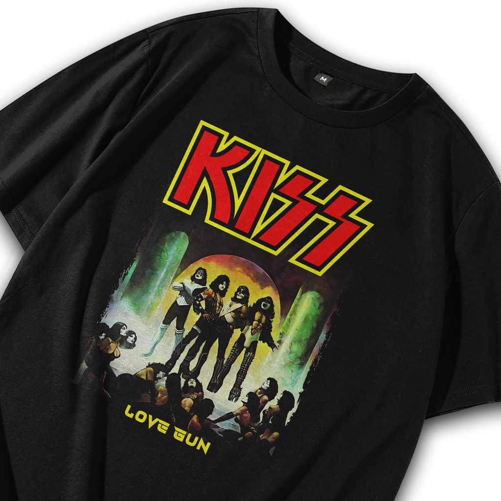 Tshirt Band / Kaos Band Kiss / T shirt Band / Baju Band / Musik Metal Punk Rock Oversize Atasan Vint