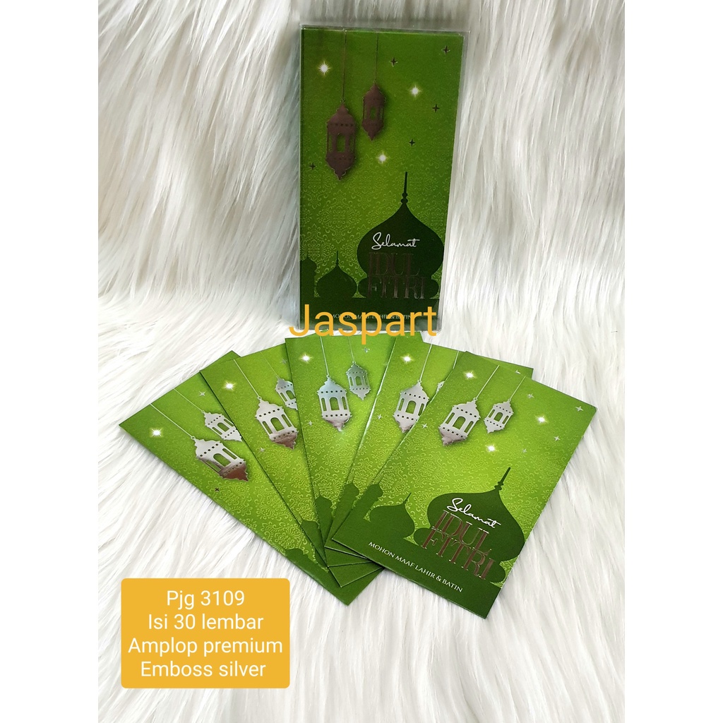 

ANGPAO AMPLOP LEBARAN IDUL FITRI PANJANG KEMASAN MIKA ISI 30 PREMIUM EMBOSS SILVER