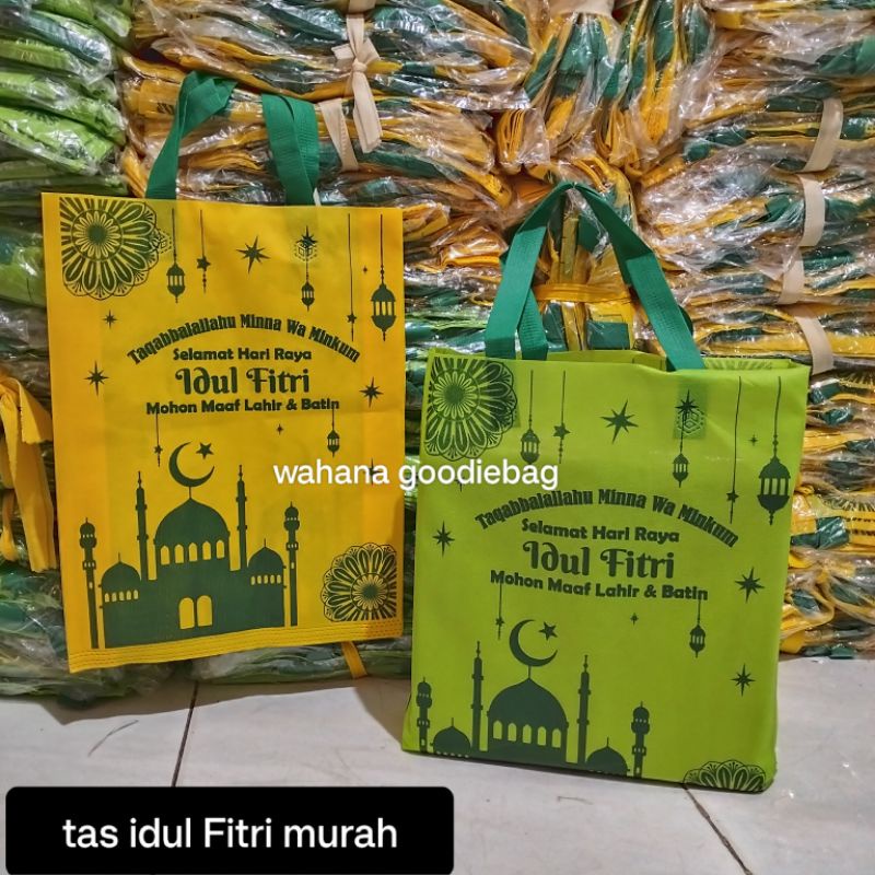 

{LUSINAN} tas idul fitri murah 30x40 lipat samping isi 12pcs (TQ)