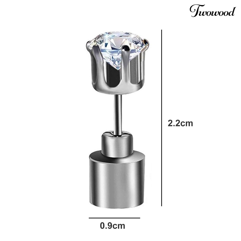 Twowood 1Pc Ear Stud Berkedip Eye-catching Transparansi Tinggi Buatan Tangan Kristal Imitasi Hias Portable LED Wanita Stud Earring Aksesoris Wanita