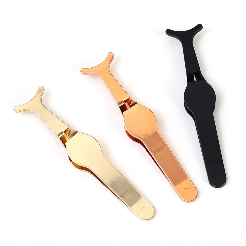 1pc Pinset Bulu Mata Palsu Eyelash Extension Curler Stainless Steel Bulu Mata Palsu Bantu Nipper Klip Aksesoris Makeup