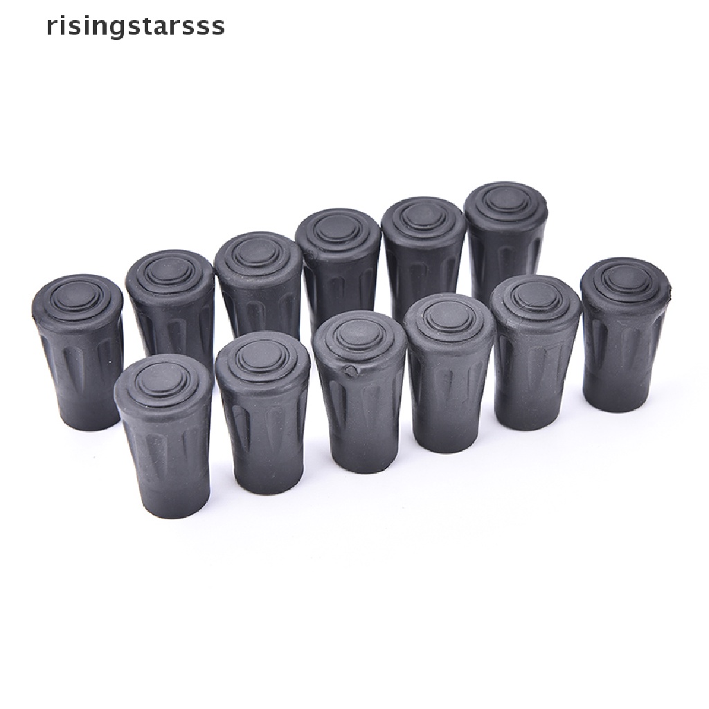 Rsid Span-New12-Karet Bertulang Tip End Cap Palu Tiang Trekking Hiking Walking Stick Jelly