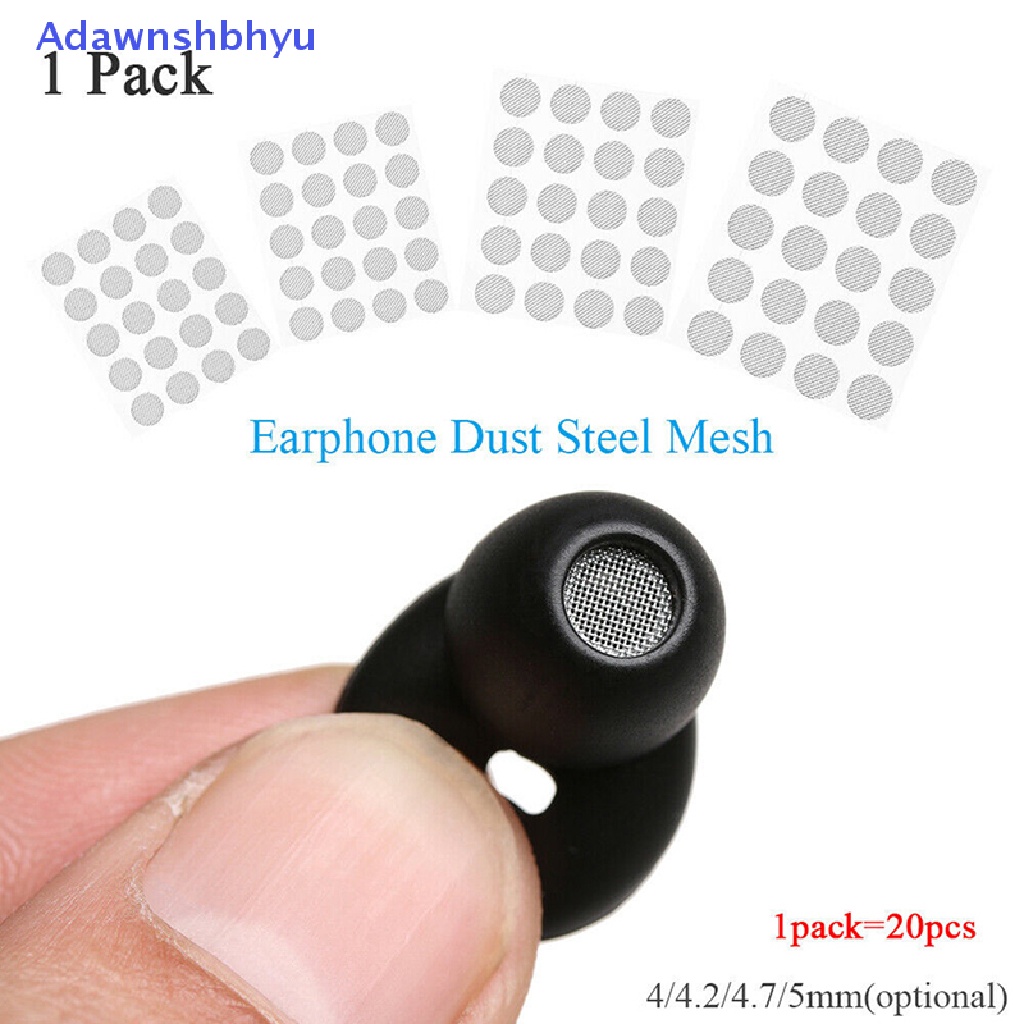 Adhyu 20pcs Earphone Jaringan Tahan Debu Steel Mesh 4mm 4.2mm 4.7mm 5mm Aksesoris DIY ID