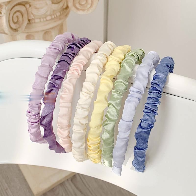 BANDO KOREA KERUT / BANDO SCRUNCHIE SATIN / HEADBAND KOREA FASHION / BENDO KOREA STYLE AKSESORIS RAMBUT WARNA PASTEL