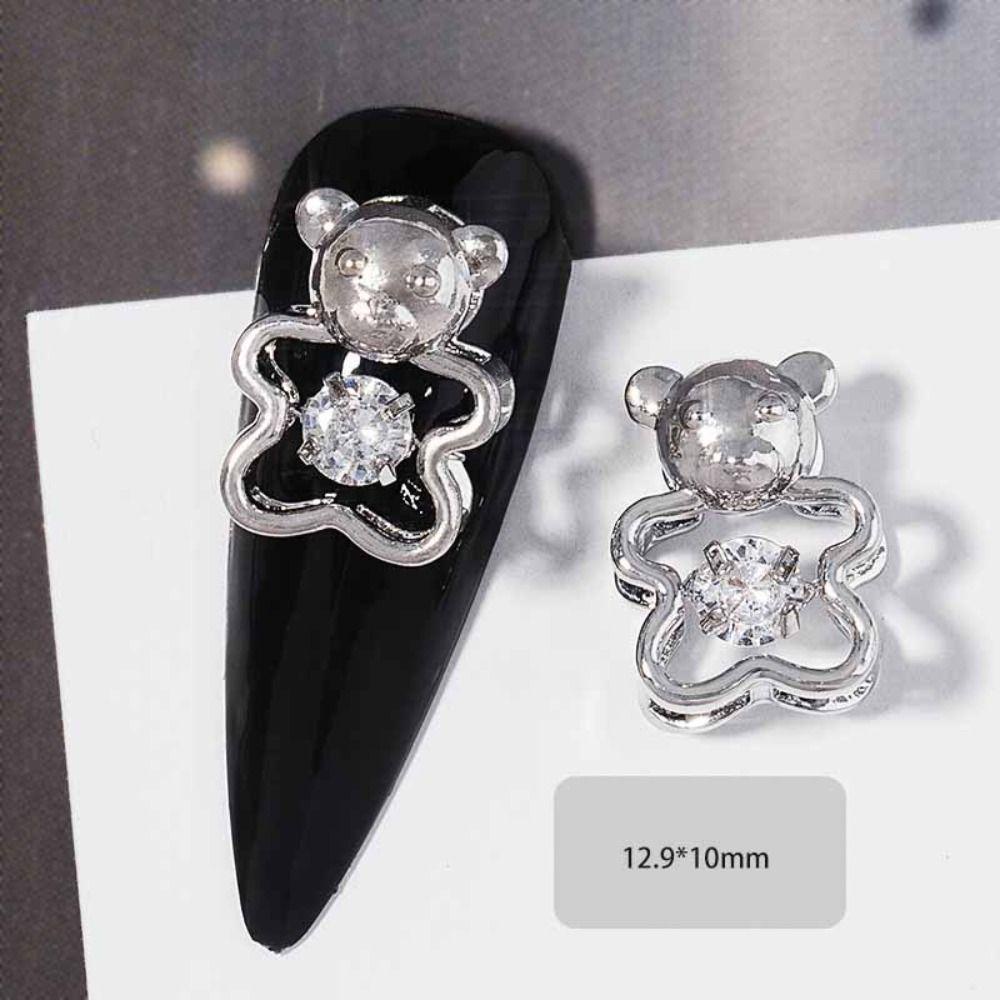 AUGUSTINA Augustina Dekorasi Nail Art Mewah DIY Gaya Campur Beruang Kupu-Kupu Manikur Perhiasan Aksesoris