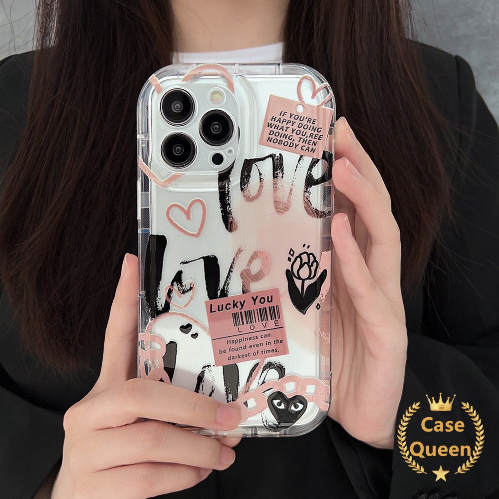 Comme des Garcons Flower Label Case Redmi Note11 11s 10s 10 9 Redmi 9C Nfc10 9T 9A A1 10A Note11 Note10 Note10 Note10s Note9 Kartun Graffiti Love Hati Lembut TPU Airbag Shockproof Cover