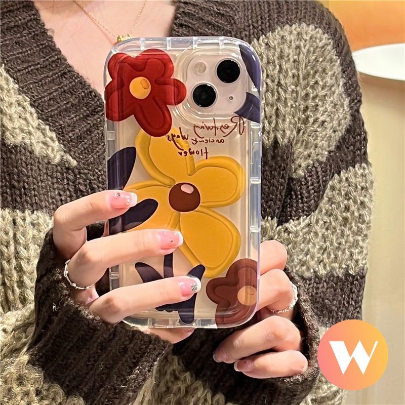 Casing Airbag Shockproof Soft TPU Floral Case Redmi A1 10 9C NFC 9T 9A 10A Redmi Note9 Note10 10s 11s 11 9 Note 10 Note10s Note11 Ins Korea Spring Oil Painting Flowers Cover