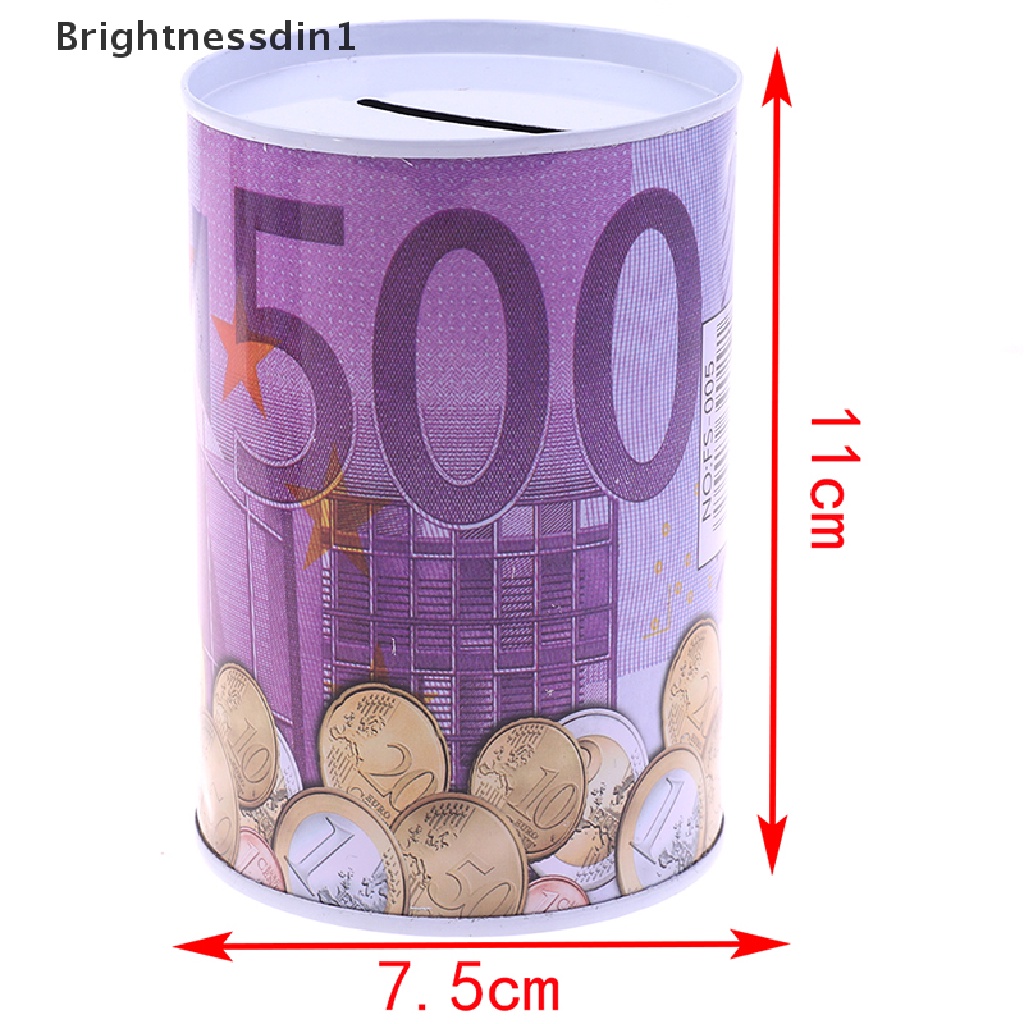 [Brightnessdin1] 1pc Kotak Uang Dollar Euro Brankas Cylinder Piggy Banks Untuk Deposit Box Koin  Butik