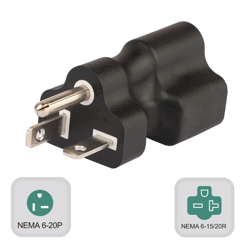 Zzz DIY Rewirable Power Connector Adapter Nema 6-20P Male to Nema 6-15 20R Female