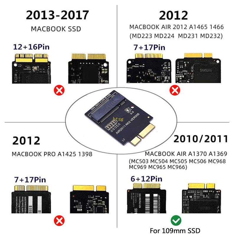 Btsg Adapter Card Untuk M.2 B-Key NGFF Solid Disk Adapter Untuk 2010-2011 macbooks Air A1