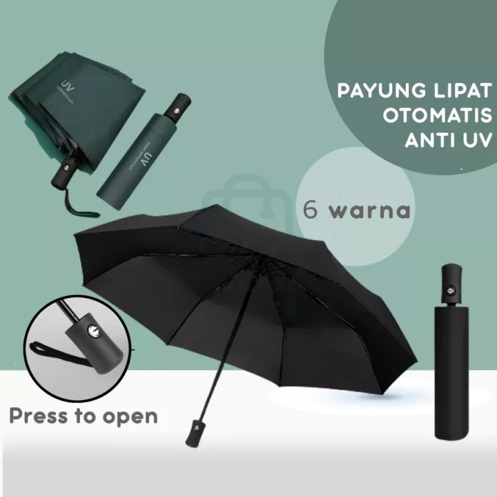 Payung Anti UV otomatis / Payung Hujan / Payung Anti Sinar Matahari / Payung Lipat Anti UV / Payung 