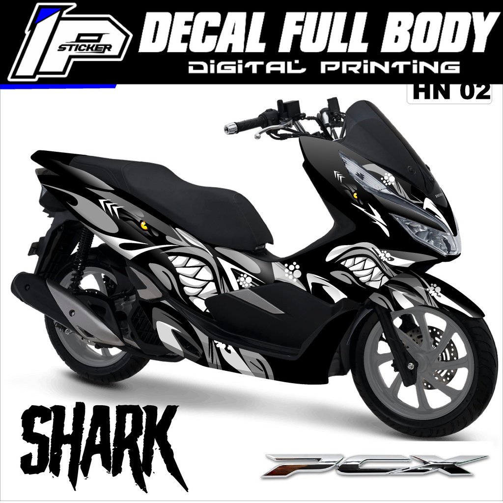 DECAL STIKER HONDA PCX 150 FULL BODY MOTIF shark2