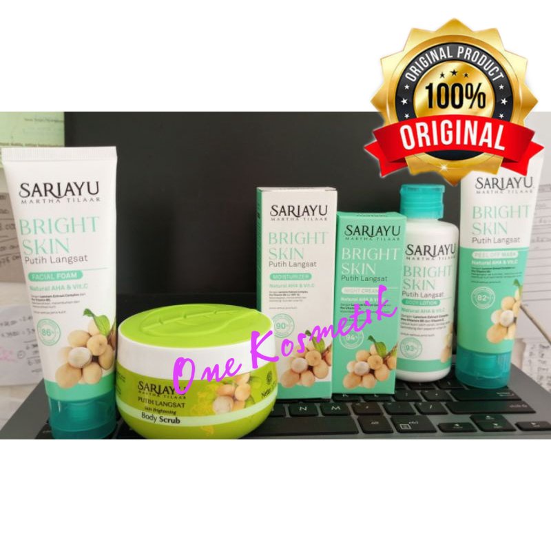 PAKET SARIAYU PUTIH LANGSAT 6 IN 1 FACIAL FOAM / LULUR / MOISTURIZER / NIGHT CREAM / BODY LOTION / PEEL OF MASK