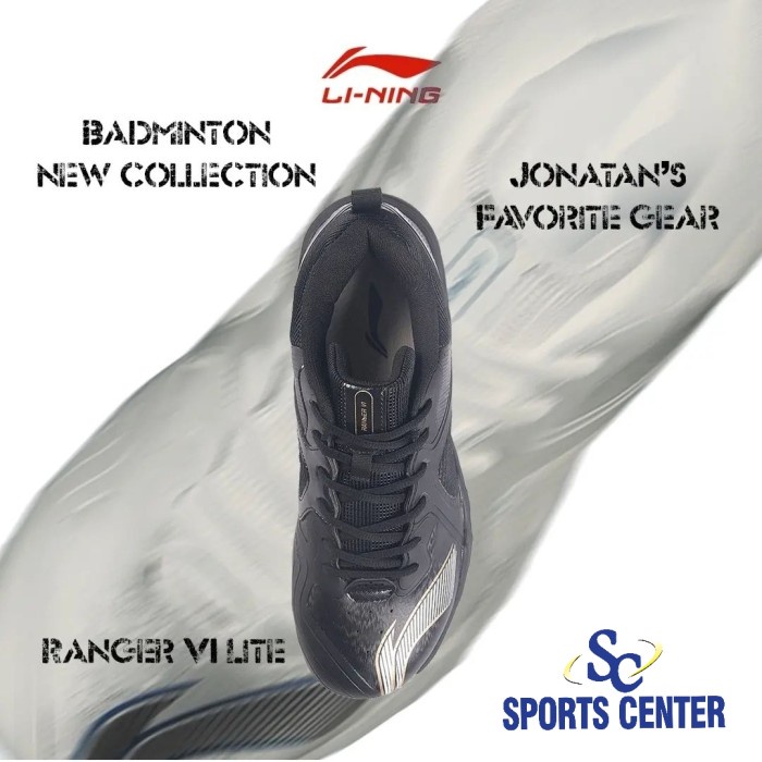 {MentariStore} NEW Sepatu Badminton Lining Ranger VI / Ranger 6 Lite AYTS-012 Black Diskon