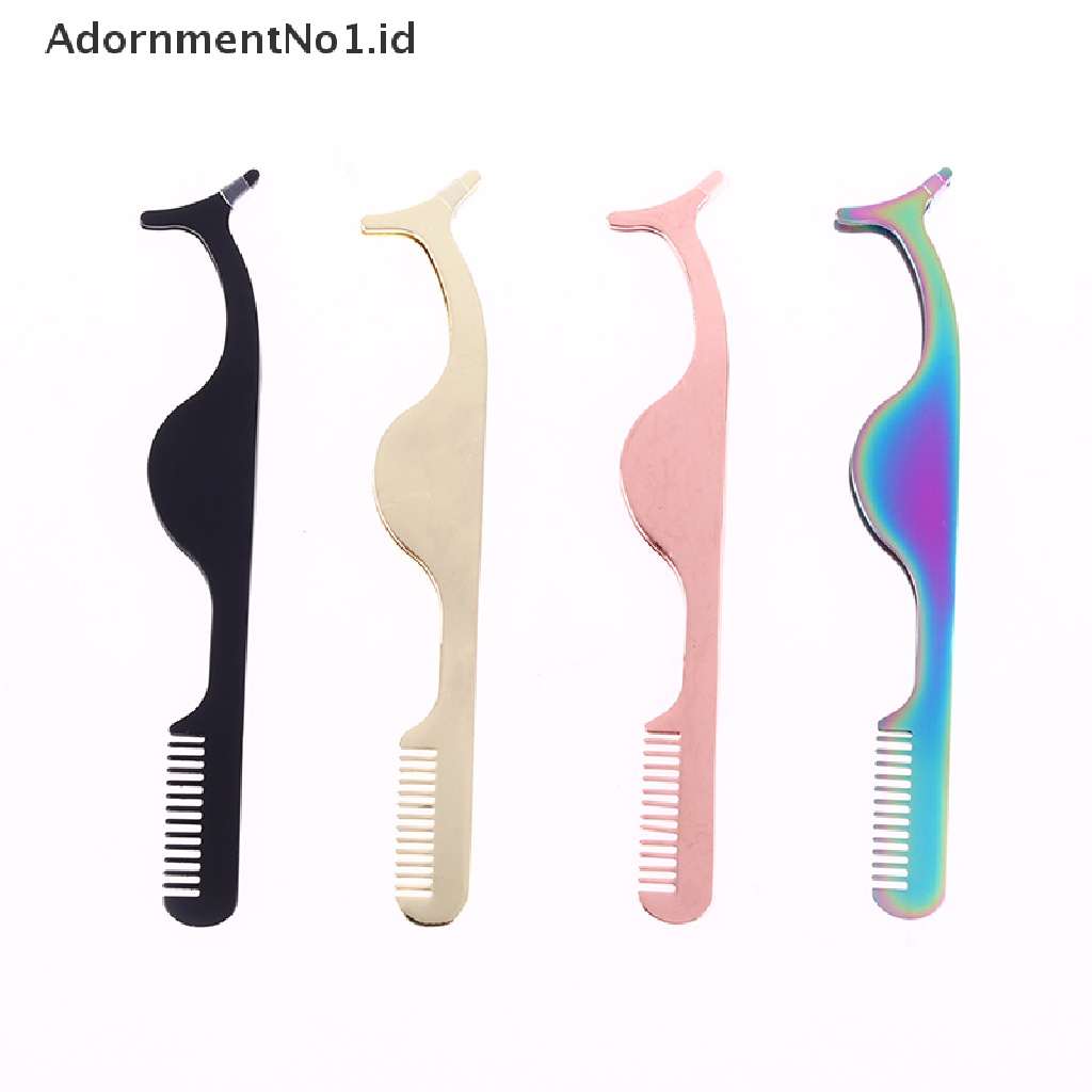 [AdornmentNo1] Pinset Bulu Mata Palsu Fake Eyelashes Aplicator Alat Dengan Sisir Stainless [ID]